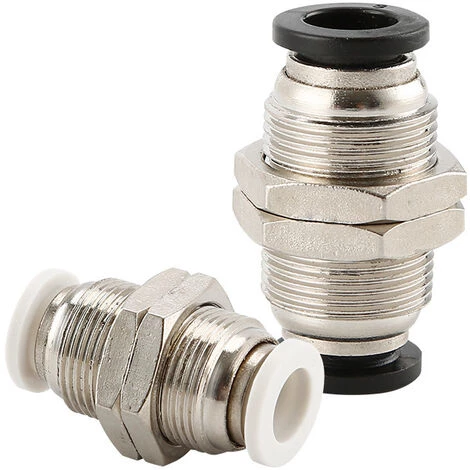 3pcs Connecteurs Pneumatiques, Raccord De Cloison Pneumatique, Connecteur Rapide Pneumatique Diamètre Du Tuyau Raccordable, Peut Etre Utilisé Pour Fixer Et Connecter La Trachée( 6 MM,Blanc) GrooFoo