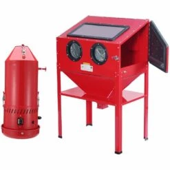 TRAD4U Cabine De Sablage 220L Bille Abrasive Grit Silica Sandblaster + Dépoussiéreur
