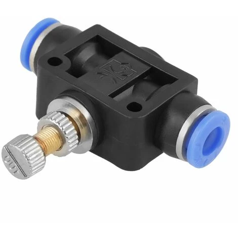 3pcs Tuyau Papillon Push-in Régulateur De Vitesse Valve De Contrôle Pneumatique De Débit D'Air Connecteur De Vanne Raccord Rapide 4mm GrooFoo