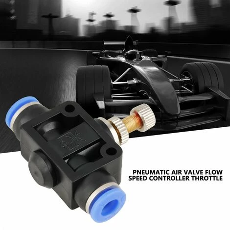 3pcs Tuyau Papillon Push-in Régulateur De Vitesse Valve De Contrôle Pneumatique De Débit D'Air Connecteur De Vanne Raccord Rapide 4mm GrooFoo – Image 3