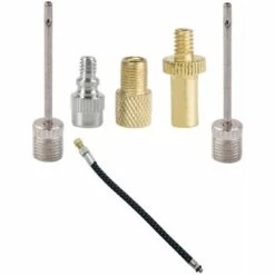 CYCLINGCOLORS Kit De Gonflage : 3x Embout De Valve Presta Schrader Dunlop + 2x Aiguille Ballon + 1x Raccord Flexible Connecteur Embout Pompe