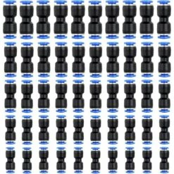 LONGZIMING Connecteur Droit Pneumatique, 50 Pcs Raccords Connecter Rapides De Tuyau Pour OD 4mm 6mm 8mm 10mm 12mm (50 Pcs)