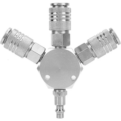 LONGZIMING Répartiteur à Air Comprimé En Y - Raccord Rapide - 3 Voies - Raccord Pneumatique - Raccord Rapide - 1/4 F-NPT â Image 5