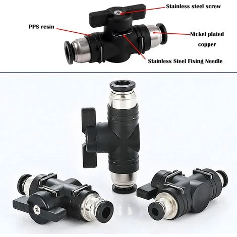 2pcs Raccords Pneumatiques De 10 Mm Pousser Le Connecteur Rapide Connexion Vanne Manuelle Push Connecteur Droit Pneumatique Pour Connecter Des Tuyaux En Polyéthylène En Nylon Et En PU(BUC-10) GrooFoo – Image 3