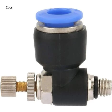 2pcs Raccord Pneumatique Rapide Connecteur Raccord De Tuyau Régulateur Pneumatique Régulateur De Vitesse Du Débit D'Air Du Régulateur De Vanne (SL10-04) GrooFoo – Image 2