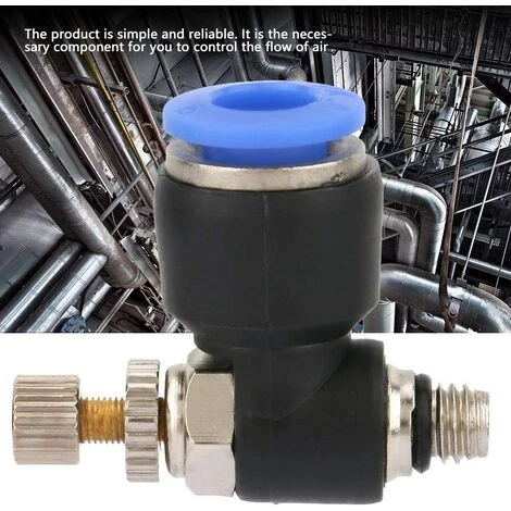 2pcs Raccord Pneumatique Rapide Connecteur Raccord De Tuyau Régulateur Pneumatique Régulateur De Vitesse Du Débit D'Air Du Régulateur De Vanne (SL10-04) GrooFoo – Image 4