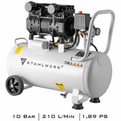 STAHLWERK Compresseur Silencieux D'air ST 310 Pro Puissance De Pression 10 Bar, Puissance Moteur 1,89 CV
