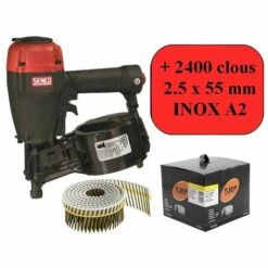 Lot Bardage SENCO S65CNP Cloueur + 2400 Clous 2.5 X 55 Mm Inox A2