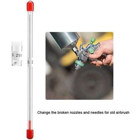 AOUGO Aiguilles D'aérographe Et Buses D'aérographe Remplacement Pour Accessoires D'aérographe Pratiques Ensemble D'outils Pour Pistolets Aérographes (0,2 Mm) – Image 2