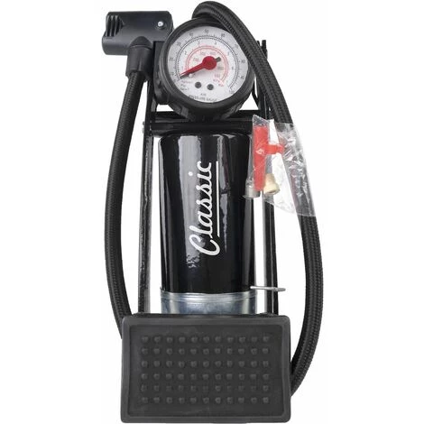 CYCLINGCOLORS Pompe à Pied Avec Manomètre + Embout + Flexible + Connecteur De Gonflage Universel Toute Valve Ballon Piscine Matelas Gonflable Vélo Voiture Moto – Image 2