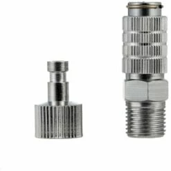 LITZEE Accessoires De Connecteur Rapide D'aérographe, Connecteur Autobloquant D'aérographe De Compresseur D'air, Nervures Intérieures Et Extérieures De 1/8 "T-117 Aérographe Pneumatique