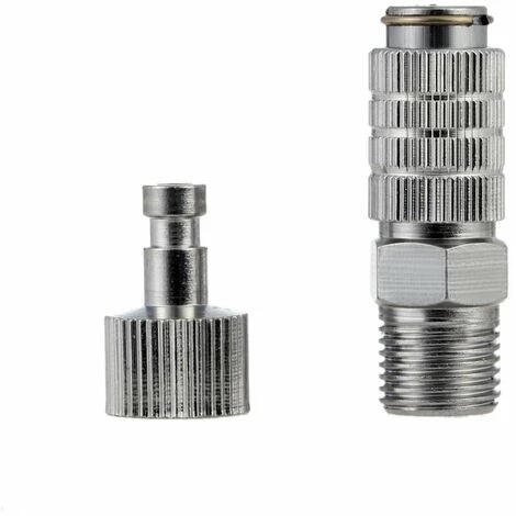 LITZEE Accessoires De Connecteur Rapide D'aérographe, Connecteur Autobloquant D'aérographe De Compresseur D'air, Nervures Intérieures Et Extérieures De 1/8 "T-117 Aérographe Pneumatique