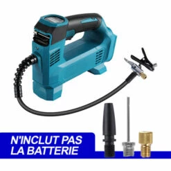 ONEVAN Compresseur D'air Portable Convient Pour Batterie Makita 18V Gonfleur Sans Fil Haute Pression - Avec 3 Accessoire Sans Batterie