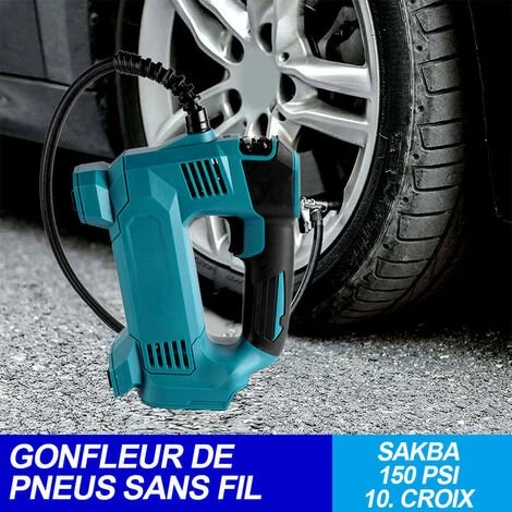 ONEVAN Compresseur D'air Portable Convient Pour Batterie Makita 18V Gonfleur Sans Fil Haute Pression - Avec 3 Accessoire Sans Batterie â Image 2