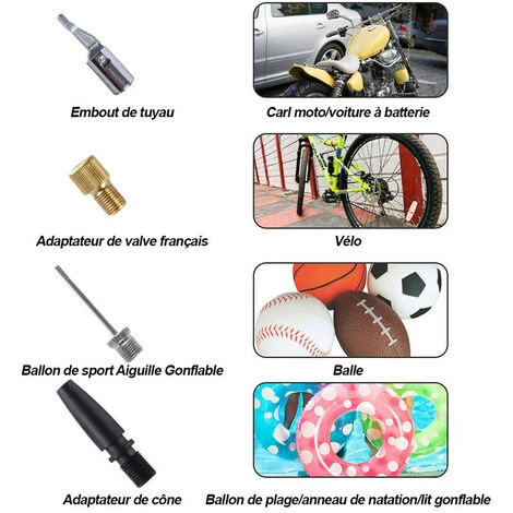 ONEVAN Compresseur D'air Portable Convient Pour Batterie Makita 18V Gonfleur Sans Fil Haute Pression - Avec 3 Accessoire Sans Batterie â Image 4