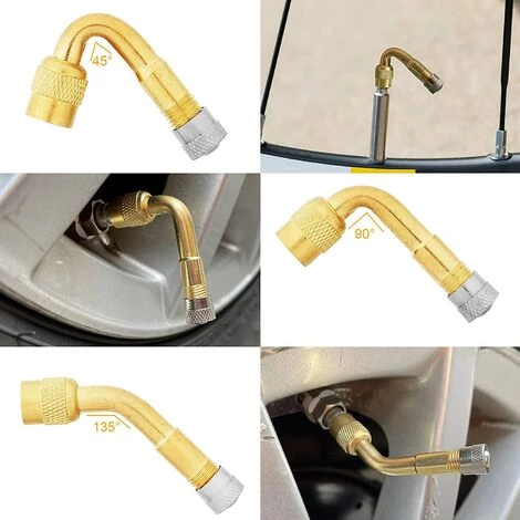 CHANCEY 6 Pièces Pneu Valve Rallonge, 45°, 90°, 135° Extension Valve Pneu Valve De Adaptateur Raccord Prolongateur Coude, Embout De Gonflage Coudé Pour Voiture Camion Moto Vélo Scooter,SEMAket â Image 4