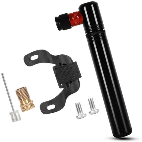 WEST BIKING Mini Pompe à Vélo En Alliage D'aluminium Ultra-léger Vtt Vélo De Route Gonfleur De Pneu Schrader Presta Valve Cyclisme Air Pompe à Main - Le Noir - Le Noir