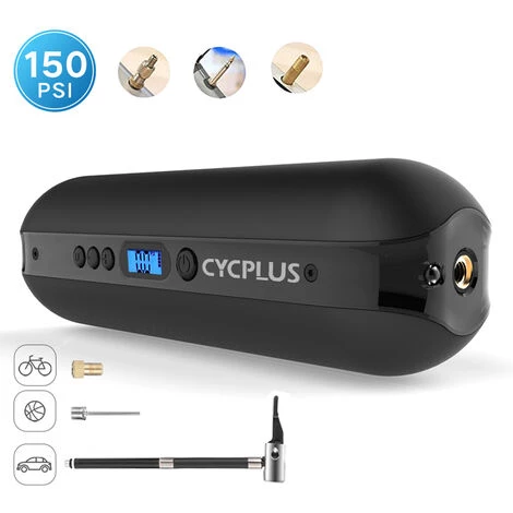 CYCPLUS 150PSI Vélo électrique Gonfleur Vélo Cycle Pompe à Air Pompe Rechargeable Sans Fil Pneu Pompe Vtt Vélo De Route Moto Voiture Gonfleur D'air - Noir - Sans Fonction De Banque D'alimentation – Image 2