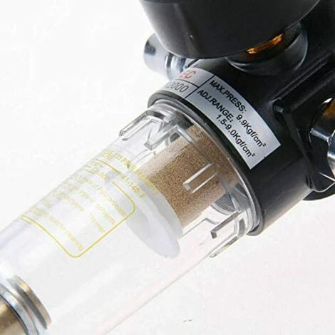 TOPHOMER 30-120PSI 1/4" BSP Compresseur Filtre Régulateur Air,Pression Filtre Séparateur Huile/Eau Filtre à Air – Image 4