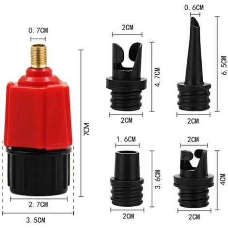 FR-LIFE BR-Vie Convertisseur Gonflable De Pompe D’Adaptateur D’air Adaptateur, 4 Normes Pièce Jointe Conventionnelle De Valve D’air Pour Bateau Gonflable, Stand Up Paddle Board, Lit Gonflable – Image 2