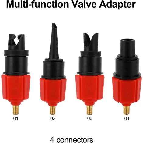FR-LIFE BR-Vie Convertisseur Gonflable De Pompe D’Adaptateur D’air Adaptateur, 4 Normes Pièce Jointe Conventionnelle De Valve D’air Pour Bateau Gonflable, Stand Up Paddle Board, Lit Gonflable – Image 3