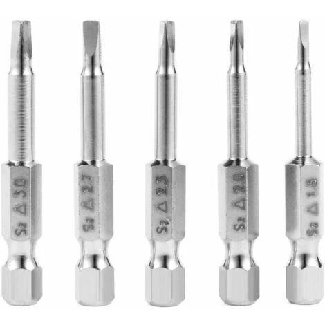 QERSTA Hex Queue Tournevis à Tête Triangulaire Magnétique Bits Astuce Set S2 Acier 5pcs 50mm 6.35mm