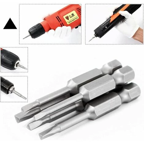QERSTA Hex Queue Tournevis à Tête Triangulaire Magnétique Bits Astuce Set S2 Acier 5pcs 50mm 6.35mm – Image 4