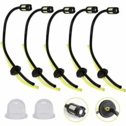 FUHUIDATRADING Kit 5 Pcs Tuyaux D'Essence Durite Essence Avec Filtre Et Ampoules D’Apprêt Tuyau Carburant Tuyau Essence Debroussailleuse Longueur 27.5cm Pour Debroussailleuse Tondeuse Souffleur Tronçonneuse