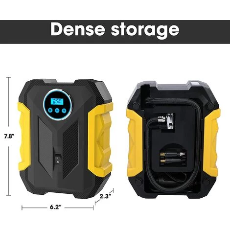 CADEAUX Compresseur D'air Numérique Pour Gonfleur De Pneu Portable De Pompe Automatique De Voiture Avec Lumière LED DC 12V – Image 3