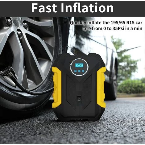 CADEAUX Compresseur D'air Numérique Pour Gonfleur De Pneu Portable De Pompe Automatique De Voiture Avec Lumière LED DC 12V – Image 5