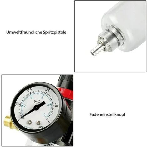 Ensoleillé Filtre à Air Compresseur, 1/4" Kit D'outils De Piège De Séparateur D'eau De Filtre De Compresseur D'air Avec La Mesure De Régulateur – Image 3