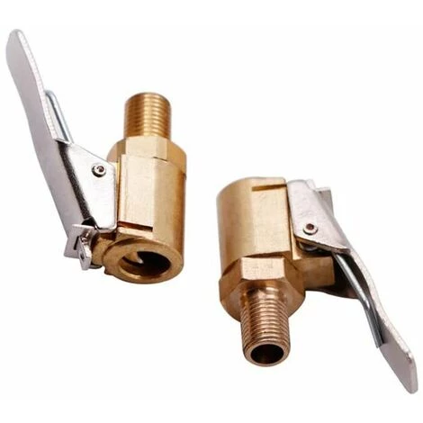 NAXUNNN 2 Pièce Adaptateur De Valve De Pneu De Voiture, 8 Mm Pompe De Embout Laiton Gonflage Valve Clip Pince Connecteur Adaptateur Pour Pneu De Voiture Ou Camion,