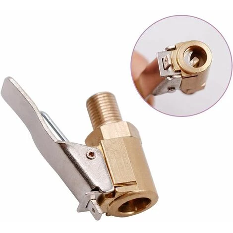 NAXUNNN 2 Pièce Adaptateur De Valve De Pneu De Voiture, 8 Mm Pompe De Embout Laiton Gonflage Valve Clip Pince Connecteur Adaptateur Pour Pneu De Voiture Ou Camion, – Image 3