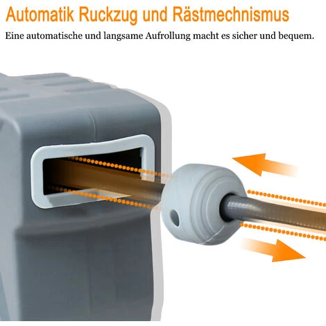 SWANEW Enrouleur De Tuyau à Air Comprimé - Enrouleur Automatique De Tuyau Pneumatique, Enrouleur Avec Tuyau - Dévidoir Automatique Avec Embrayage 20+2 M - Gris - Gris – Image 4