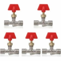 MONLY Valve à Aiguille 1/4in, 5 Pièces Vanne à Pointeau De Compresseur D'air De Rechange De Structure De Robinet à Tournant Sphérique à Flotteur En Laiton Pour Compresseur D'air