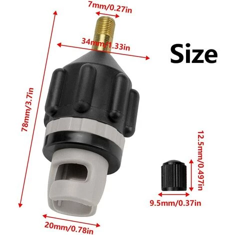 MONLY 2 PCS Adaptateur De Kayak En Plastique Adaptateur De Valve à Air Standard Adaptateur Sup Compresseur Étanche Adaptateur Pompe Kayak Embout De Gonflage Pour Bateaux Pneumatique Board Kayak â Image 2