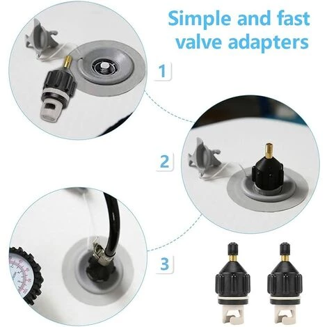 MONLY 2 PCS Adaptateur De Kayak En Plastique Adaptateur De Valve à Air Standard Adaptateur Sup Compresseur Étanche Adaptateur Pompe Kayak Embout De Gonflage Pour Bateaux Pneumatique Board Kayak â Image 5