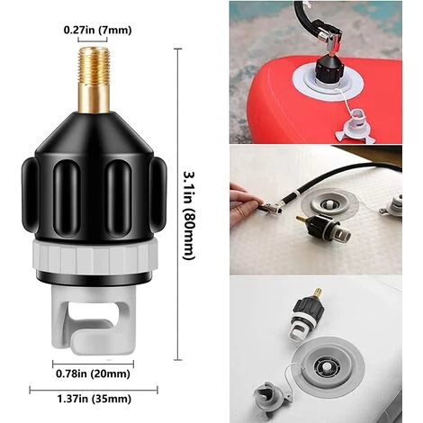 MONLY Adaptateur De Valve Adaptateur De Pompe De Navire Sup, Accessoires D'Adaptateur De Compresseur De Pompe à Air à Plaque De Palette Verticale, Adaptateur De Pompe à Air Conventionnel Portable â Image 2