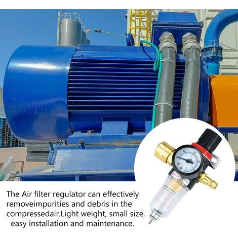 HEGUYEY Réducteur De Pression à Air Comprimé, Filtre à Air Régulateur De Pression 1/4 BPS Avec Séparateur D'eau-Outil Pneumatique Accessoire â Image 5