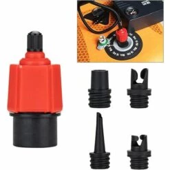 MONLY Convertisseur Gonflable De Pompe D’Adaptateur D’air Adaptateur, Sup Adaptateur De Valve Avec 4 Buses Pour Lit De Bateau à Rames De Piscine Gonflable Stand Up Paddle Board Kayak