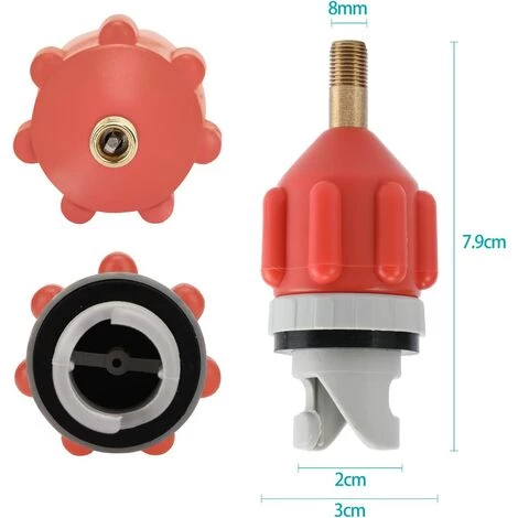 MONLY 2 Pièces Adaptateur De Kayak,Sup Adaptateur Valve,Convertisseur Gonflable Pompe à Air Pour Canoës,Stand Up Paddle Boards,Planches à Pagaie â Image 2