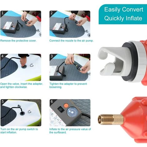 MONLY 2 Pièces Adaptateur De Kayak,Sup Adaptateur Valve,Convertisseur Gonflable Pompe à Air Pour Canoës,Stand Up Paddle Boards,Planches à Pagaie â Image 5