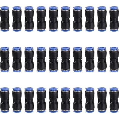 Connecteur Pneumatique 6mm Droit Raccords Rapides Pneumatiques Push In Raccord De Tube De Ligne D'Air En Plastique 30 Pièces - DKSFJKL