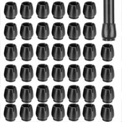 PESCE Protecteur De Sol Pour Pieds De Chaise Ronds De 37 à 42 Mm, Capuchons De Pieds De Petite Chaise En Silicone, Meilleurs Embouts De Pieds De Chaise, Noir, Paquet De 40