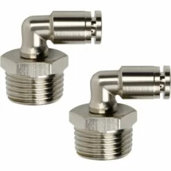 MONLY Raccord Rapide Air Comprimé, SRJQXH 2 Pièces PL6-04 Mâle Coude Push To Raccord Pneumatique, Filet Extérieur Haute Dureté, Le Raccord Pneumatique Est Disponible Pour Les Tubes PU Et Nylon