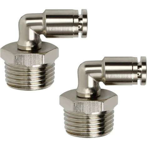 MONLY Raccord Rapide Air Comprimé, SRJQXH 2 Pièces PL6-04 Mâle Coude Push To Raccord Pneumatique, Filet Extérieur Haute Dureté, Le Raccord Pneumatique Est Disponible Pour Les Tubes PU Et Nylon