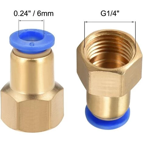 BEARSU Pression Connexion Tube Raccord Adaptateur 6mm Tube Diamètre Externe X G1/4" Femelle Droit Pneumatique Connexion Connect Tuyau Raccord 5pcs – Image 4