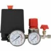 FVO Compresseur D'Air Commutateur De Vanne De Pression Du Pressostat Compresseur D'Air Avec Régulateurs Jauge (Manomètre En Plastique)