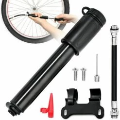 KAEJYIUT Pompe à Vélo, Mini Pompe à Main Portable Haute Pression, Pour Vélo De Route Et Presta Et Schrader, Pompe à Air En Alliage D'aluminium, Adaptateur D'aiguilles De Ballon Inclus, Pour Basketball, Ect