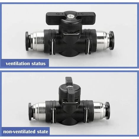 FLETéçA 2pcs Raccords Pneumatiques De 10 Mm Pousser Le Connecteur Rapide Connexion Vanne Manuelle Push Connecteur Droit Pneumatique Pour Connecter Des Tuyaux En Polyéthylène En Nylon Et En PU(BUC-10) â Image 5